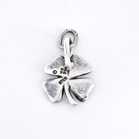Vintage Sterling Silver 925 Four Leaf Clover Charm Pendant - Picture 4 of 7